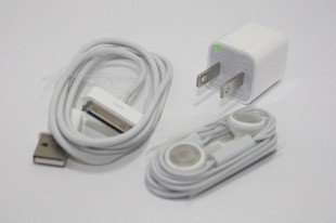 12V White Portable Electronics USB Car Charger 6 adattatori Kit di cavi per iPhone 4